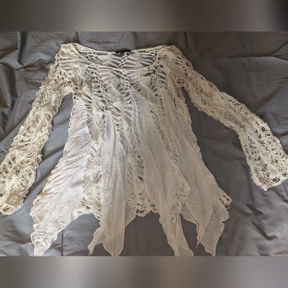 White Crochet Top, size small